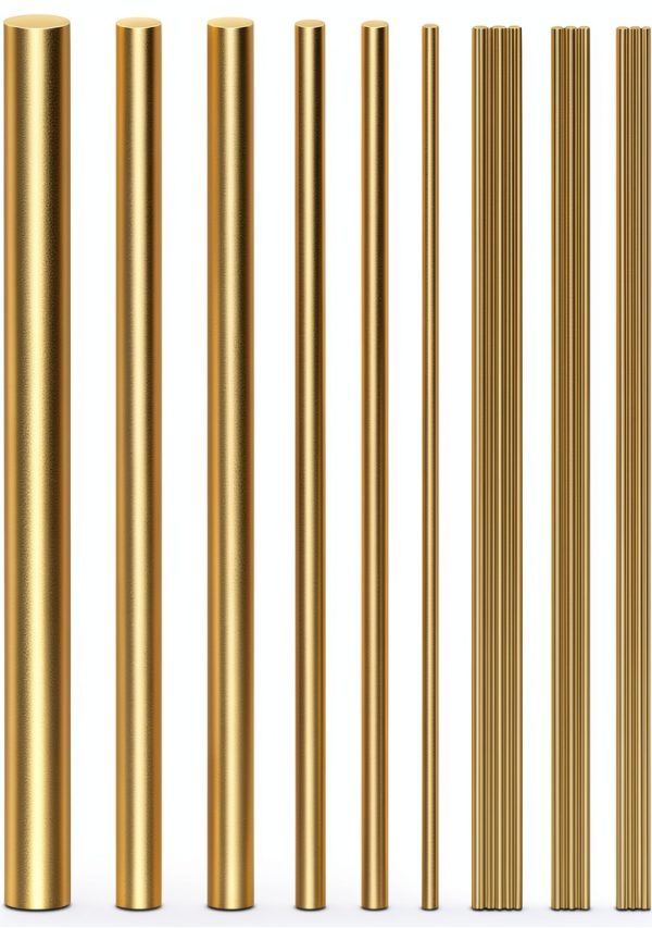 Sutemribor Brass Rods 15pcs Assorted 1mm-8mm Golden 100mm Length Model-5