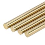 uxcell Brass Rod 9mm x 153mm Round Solid Bar H62 Wear Resistant-0