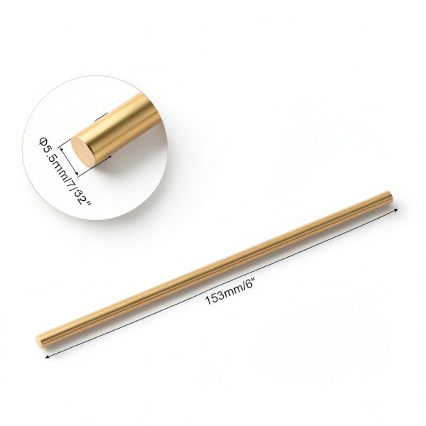 uxcell Brass Rods 8‑Piece H62 Brass Round 5.5mm‑7mm x 153mm Length-1