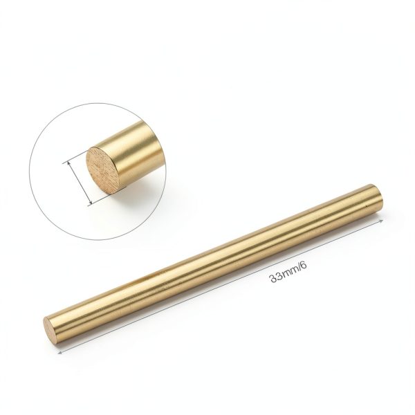 uxcell Brass Rod 9mm x 153mm Round Solid Bar H62 Wear Resistant-1