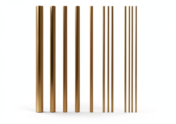 Sutemribor Brass Rods 15pcs Assorted 1mm-8mm Golden 100mm Length Model-2