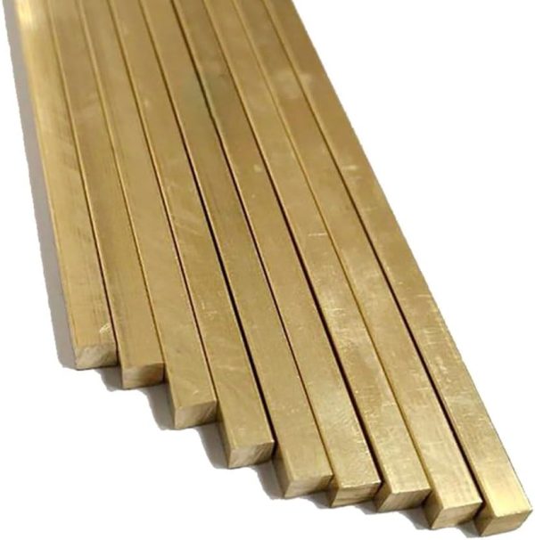 BOXIQUAN Brass Square Rod 500mm H59 Brass Bar 1mm-3mm Sizes-0