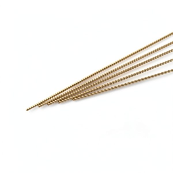 Brass Solid Round Rod 0.7mm x 250mm Pack of 10 by MECCANIXITY-0