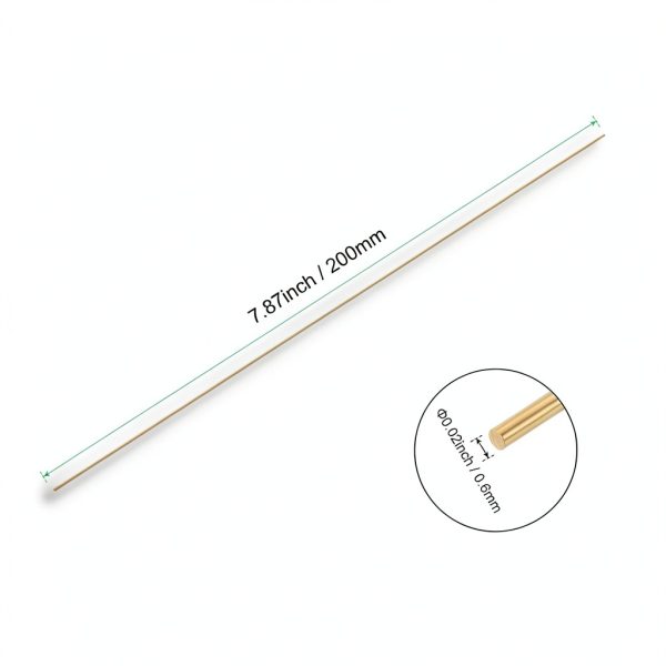M METERXITY Brass Rod 0.6mm x 200mm Solid Round Stock for DIY Projects-2