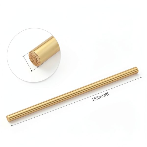 uxcell Brass Rod 7mm (9/32in) x 153mm Solid Bar H62-1