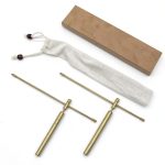 YZH Craft Dowsing Rod Set 5in Copper Water Witching Rods with Gift Bag-0