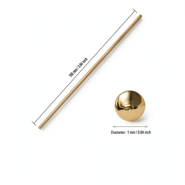 Brass Rods PGCOKO Solid 1mm Round Bar Stock Set Pack of 30 Pieces-1