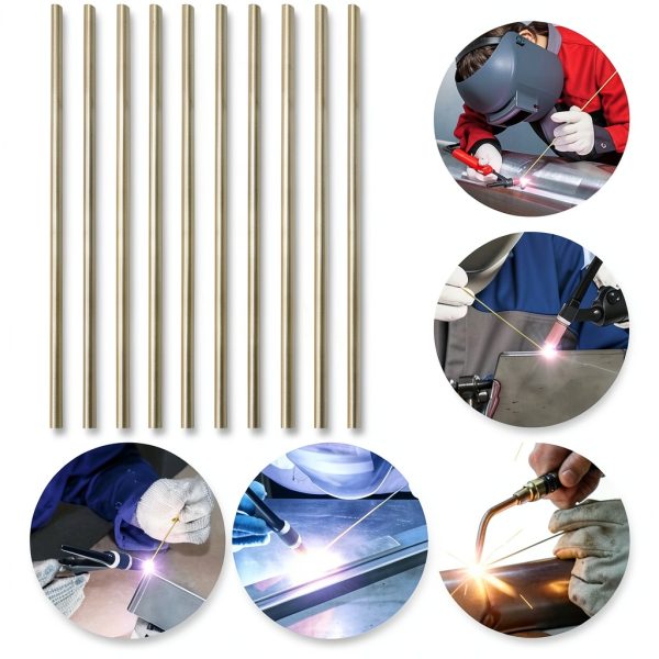 PGCOKO Brass Rod Pack 10pcs Round Solid Lathe Bar Stock 1/4in 12in-3