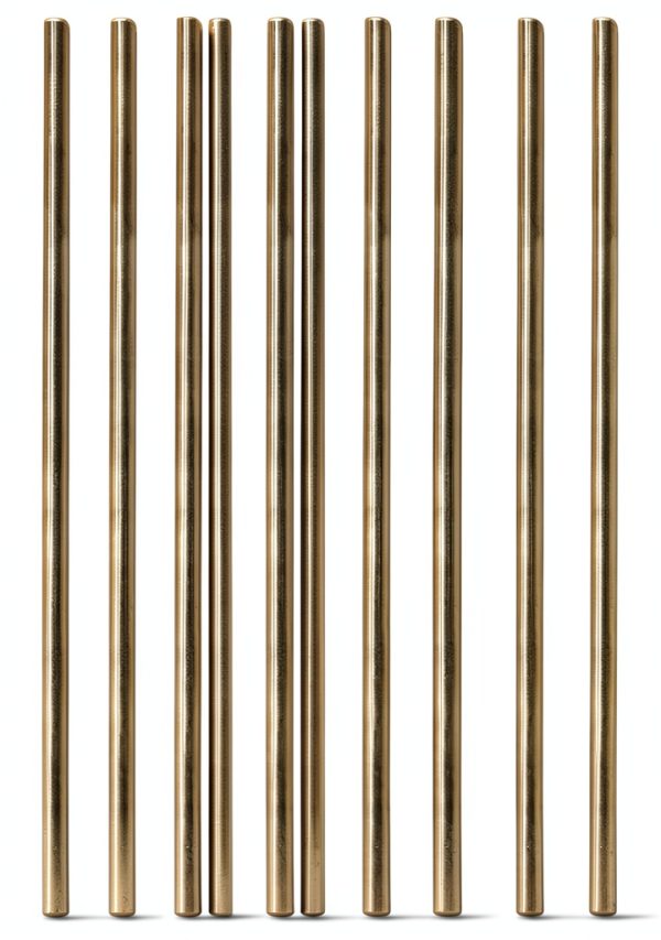 PGCOKO Brass Rod Pack 10pcs Round Solid Lathe Bar Stock 1/4in 12in-0